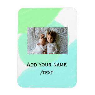 Magnet Flexible simple vert bleu aquarelle ajouter photo texte per