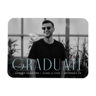 Magnet Flexible Simplicité moderne Sky Blue Photo Graduation