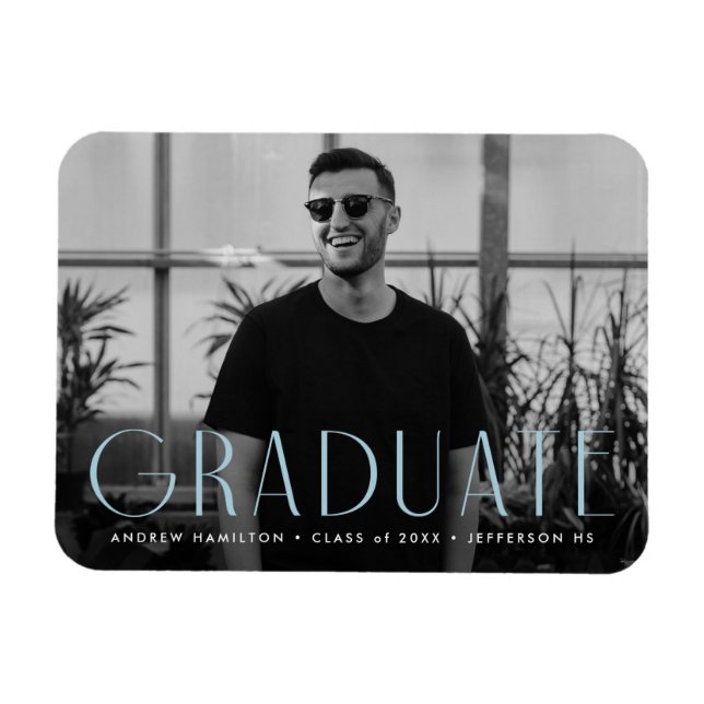 Magnet Flexible Simplicité moderne Sky Blue Photo Graduation (Horizontal)