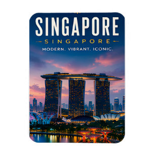 Magnet Flexible 🌆 Singapour Skyline Moderne Décoration de Maison 