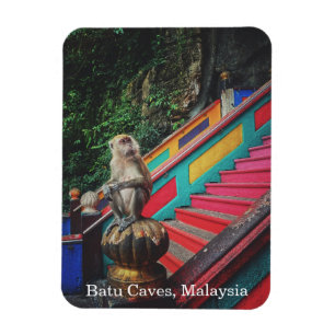 Magnet Flexible Singe macque aux grottes de Batu, Malaisie Voyage
