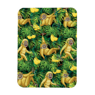 Magnet Flexible Singes de gibbon dans la jungle tropicale de