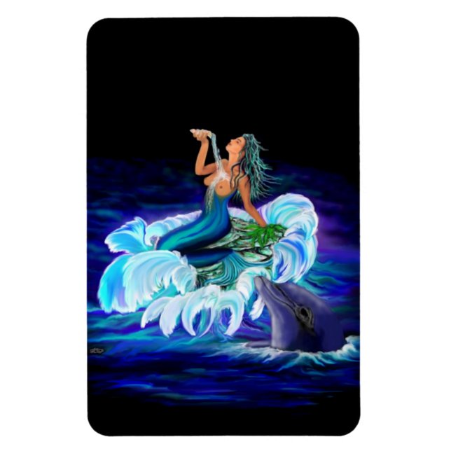 Magnet Flexible Sirène avec dauphin (Vertical)