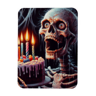 Magnet Flexible Skeleton effrayant Anniversaire Carte de voeux pli