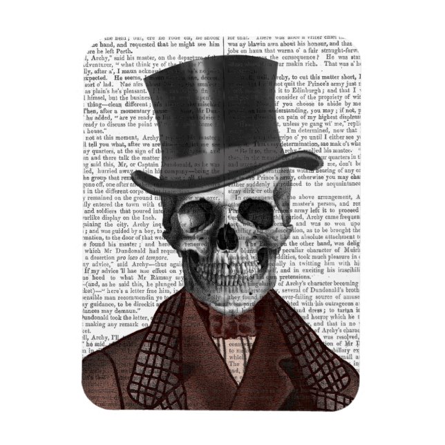 Magnet Flexible Skeleton Gentleman et chapeau supérieur (Vertical)