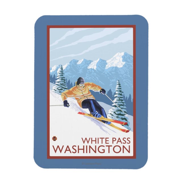 Magnet Flexible Ski de neige - White Pass, Washington (Vertical)