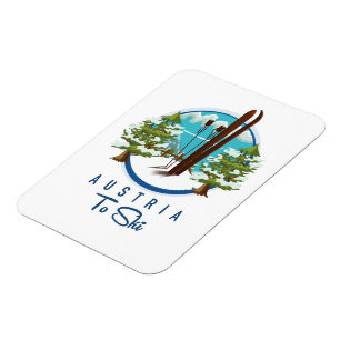 Magnet Flexible Ski, logo d'affiche de ski.