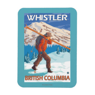 Magnet Flexible Skier transportant des skis de neige - Whistler, C