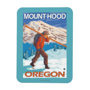 Magnet Flexible Skier transportant ski de neige - Mont Hood, OU