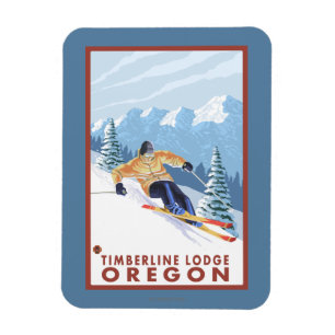 Magnet Flexible Skieur de neige de Downhhill - loge de Timberline,