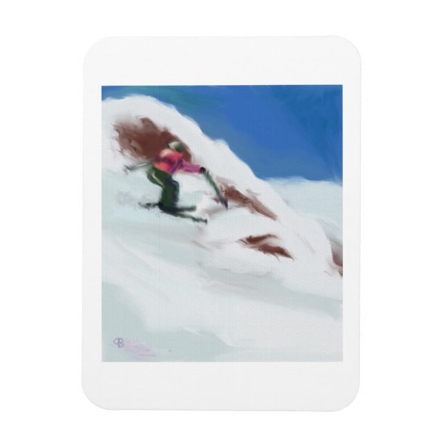 Magnet Flexible Skiing Snow Mountain Art (Vertical)