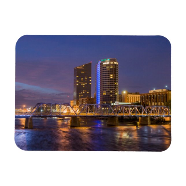 Magnet Flexible Skyline À Dusk, Sur La Grande Rivière (Horizontal)
