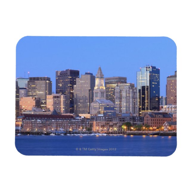 Magnet Flexible Skyline du centre-ville de Boston depuis le centre (Horizontal)