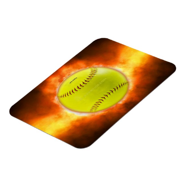 Magnet Flexible SlipperyJoe's artistic Softball on fire gay gifts  (Côté Gauche)
