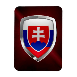 Magnet Flexible Slovakia Metallic Emblem