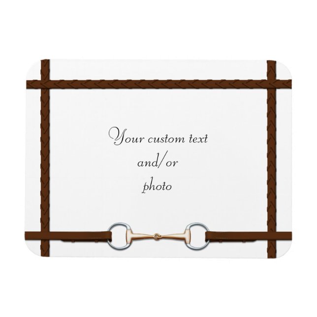 Magnet Flexible Snaffle Bit & Reins Lacés Photo Cheval Personnalis (Horizontal)
