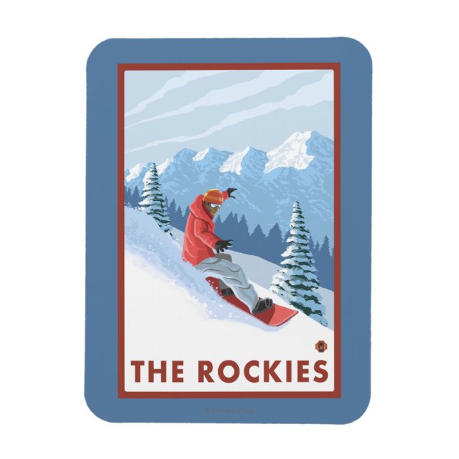 Magnet Flexible Snowboarder - Les Rocheuses (Vertical)