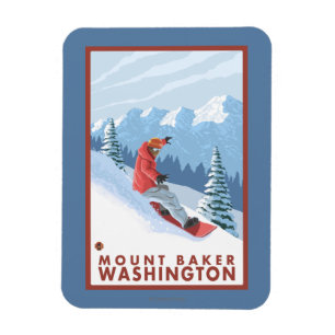 Magnet Flexible Snowboarder Scene - Mount Baker, Washington