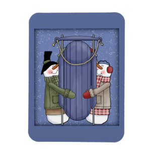 Magnet Flexible Snowman lunaire avec luge