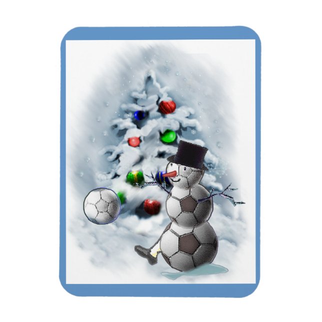 Magnet Flexible Soccer Ball Snowman Noël (Vertical)