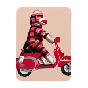 Magnet Flexible Sock Monkey sur Red Moped