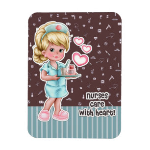Magnet Flexible Soins infirmiers avec coeur. Cadeau de soins infir