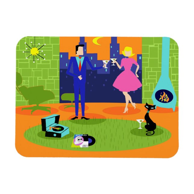 Magnet Flexible Soirée Romantique Rétro Couple Aimant Flexible (Horizontal)