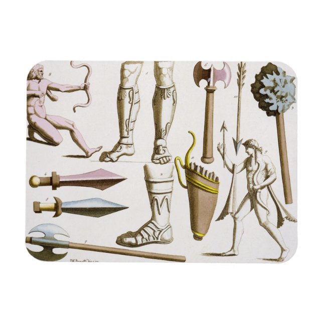 Magnet Flexible Soldats grecs, armes et armures, plaque 38 de 'Le (Horizontal)