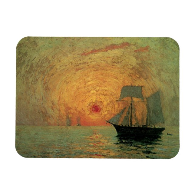 Magnet Flexible Soleil rouge par Maxime Maufra, impressionnisme Vi (Horizontal)
