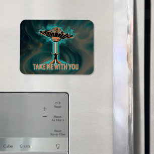 Magnet Flexible Soucoupe volante style années 60 vintage