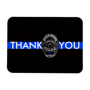 MAGNET FLEXIBLE SOUTENIR LE MERCI DE POLICE EN LIGNE BLEUE MINCE