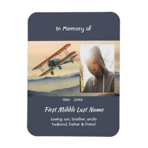 Magnet Flexible Souvenir commémoratif Nuages Biplan Ciel