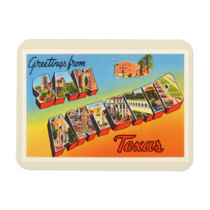 Magnet Flexible Souvenir de Vintage voyage de San Antonio #1 le