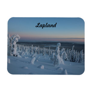 Magnet Flexible Souvenir La forêt de Laponie en hiver