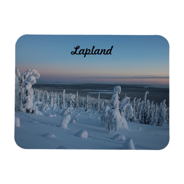 Magnet Flexible Souvenir La forêt de Laponie en hiver (Horizontal)