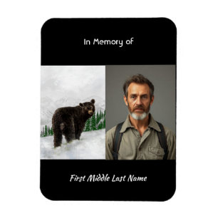 Magnet Flexible Souvenir Mémorial Ours Noir Animal