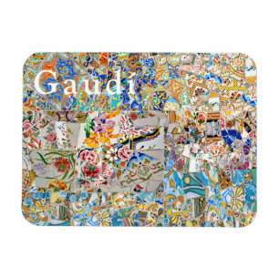 Magnet Flexible Souvenirs. Park Güell. Grande Mosaïque. Partie 1.