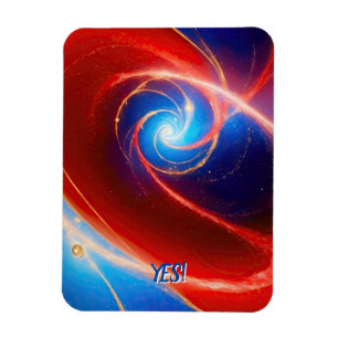 Magnet Flexible Spirale cosmique rouge et bleu
