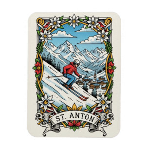 Magnet Flexible St. Anton Autriche Skieur Ski