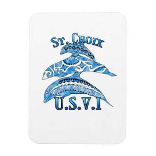 Magnet Flexible St. Croix USVI Dauphins tribaux de vacances