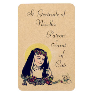 Magnet Flexible St Gertrude du saint patron de Nivelles des chats
