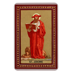 Magnet Flexible St. Jérôme en cardinal avec lion (P 004)