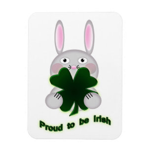 Magnet Flexible St. Patricks Bunny Fier d'être Shamrock irlandais