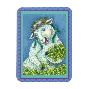 MAGNET FLEXIBLE ST. PATRICK'S DAY IRISH EWE, SHEEP & SHAMROCK