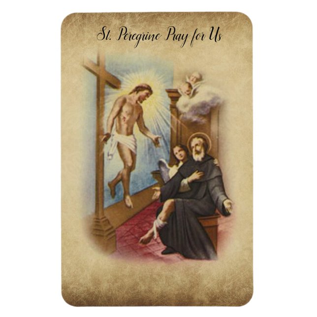 Magnet Flexible St. Peregrine Patron Saint du Cancer Patients (Vertical)