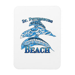 Magnet Flexible St Petersburg Floride Dauphins tribaux de vacances