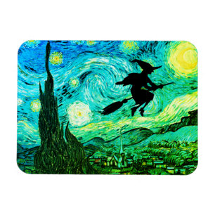 Magnet Flexible Starry Night Moon Flying Witch Silhouette