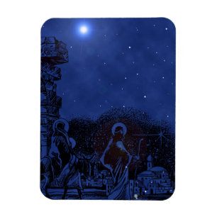 Magnet Flexible Starry Night Nativité Scène