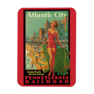 Magnet Flexible Station balnéaire d'Atlantic City, voyage en train