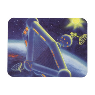 Magnet Flexible Station spatiale en orbite de science-fiction vint